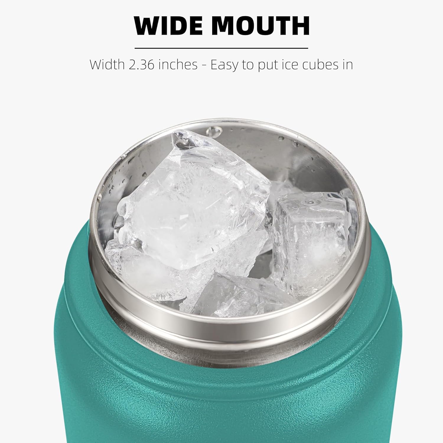 Fanhaw 32 oz Insulated Stainless Steel Water Bottle with Anti-Dust Chug Lid, Leakproof Vacuum Sports Bottle for Men & Women (Green Blue) - Image 5