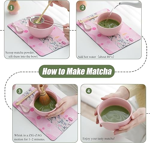Miniatura 7 de Clay&Fire Juego de batidor de matcha, juego de 9 piezas de cerámica matcha, regalos para mujeres, cuenco de matcha con boquilla y batidor, kit de
