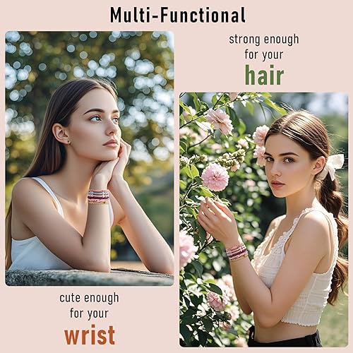 Miniatura 9 de 20 accesorios elásticos para el cabello, soportes para cola de caballo para cabello grueso, sin dañosarrugas, evita roturas, para mujeres y hombres,