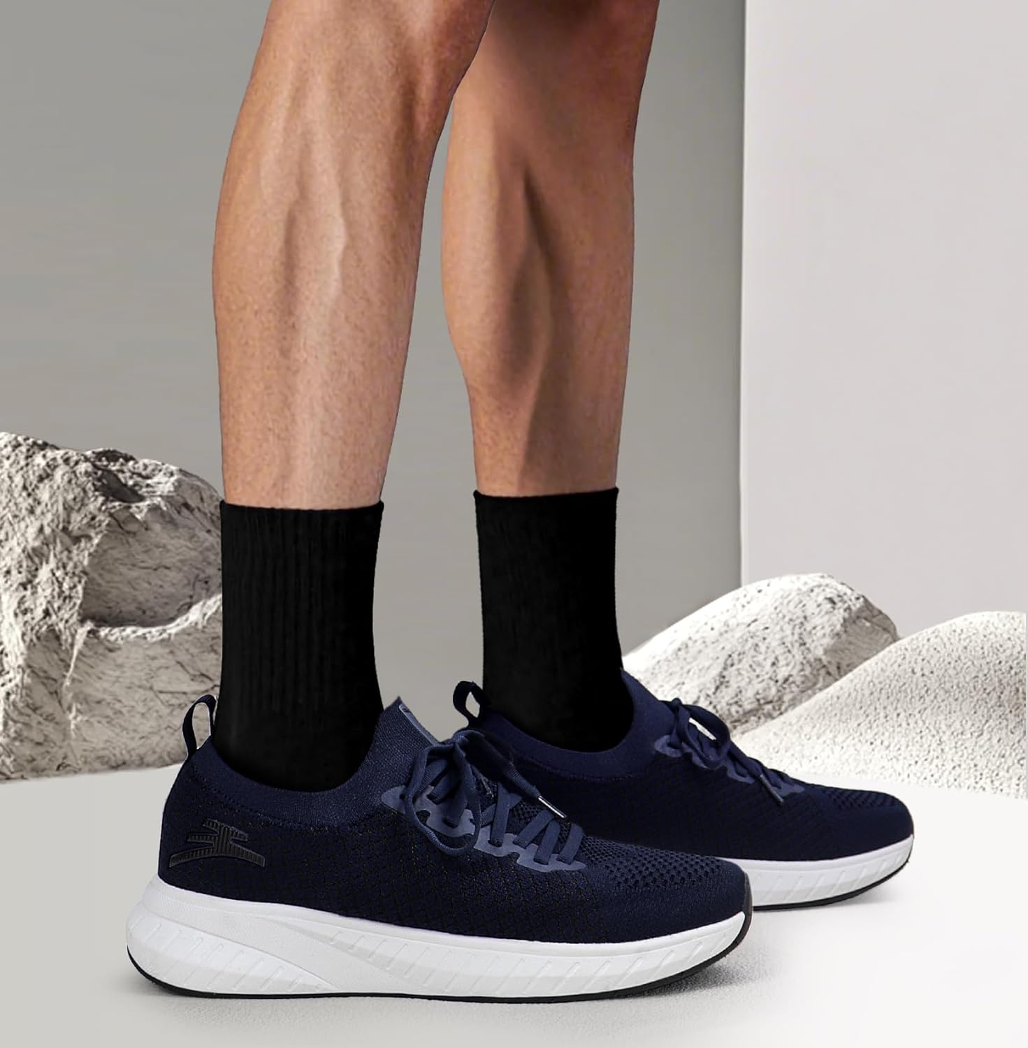 Mens Slip on Lightweight Walking Shoes Non Slip Breathable Running Shoes Comfort Tennis Workout Gym Sneakers with Shoelace - Image 3