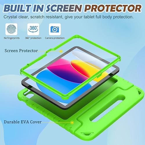 Miniatura 2 de LTROP Funda infantil para iPad de 10.9 pulgadas de 10.9 pulgadas (modelo 2022 A2696, A2757, A2777), a prueba de golpes, con protector de pantalla