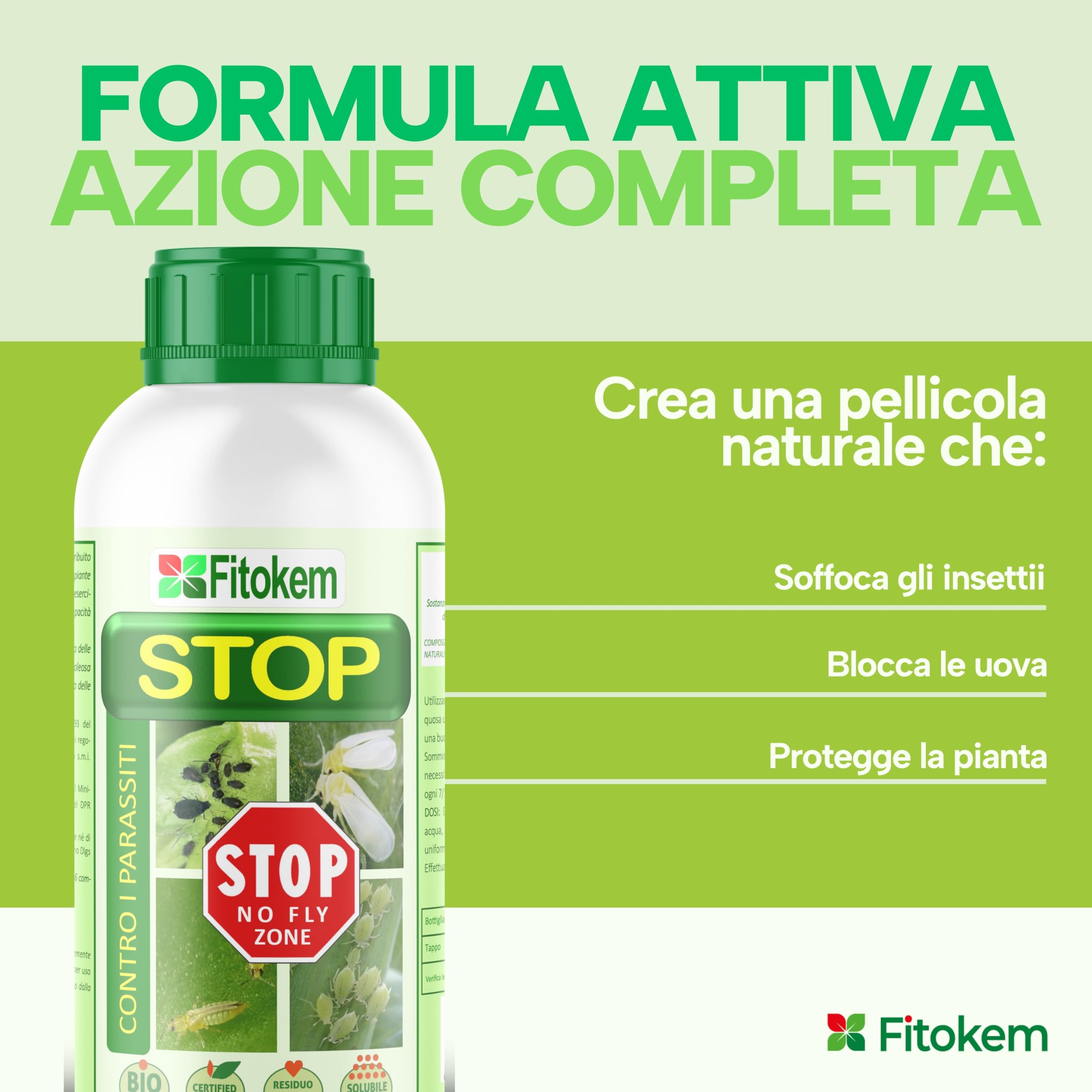 FITOKEM - STOP 1 LT -Corroborante BIO contro insetti e parassiti