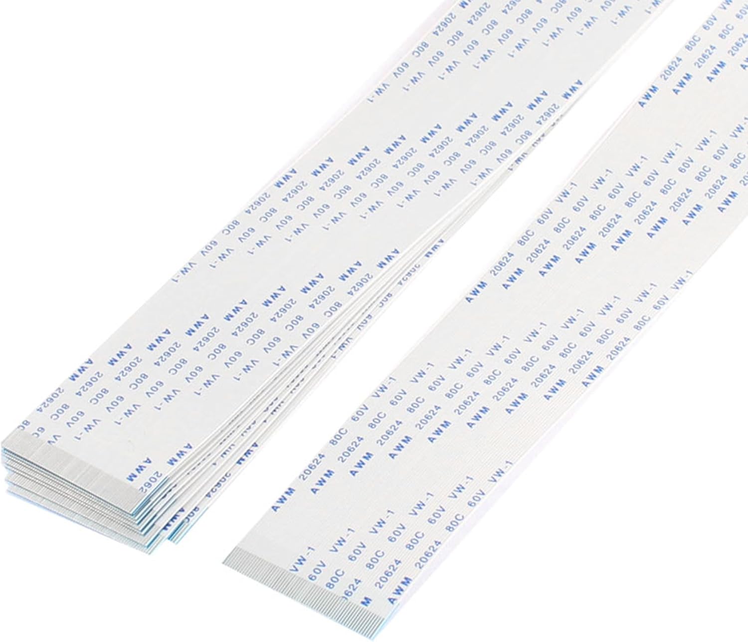 uxcell 10pcs Flexible Flat Cable 60 Pin 0.5mm Pitch FFC Flexible Ribbon Cable for LCD TV DVD Player Printer Accessory (200mm)