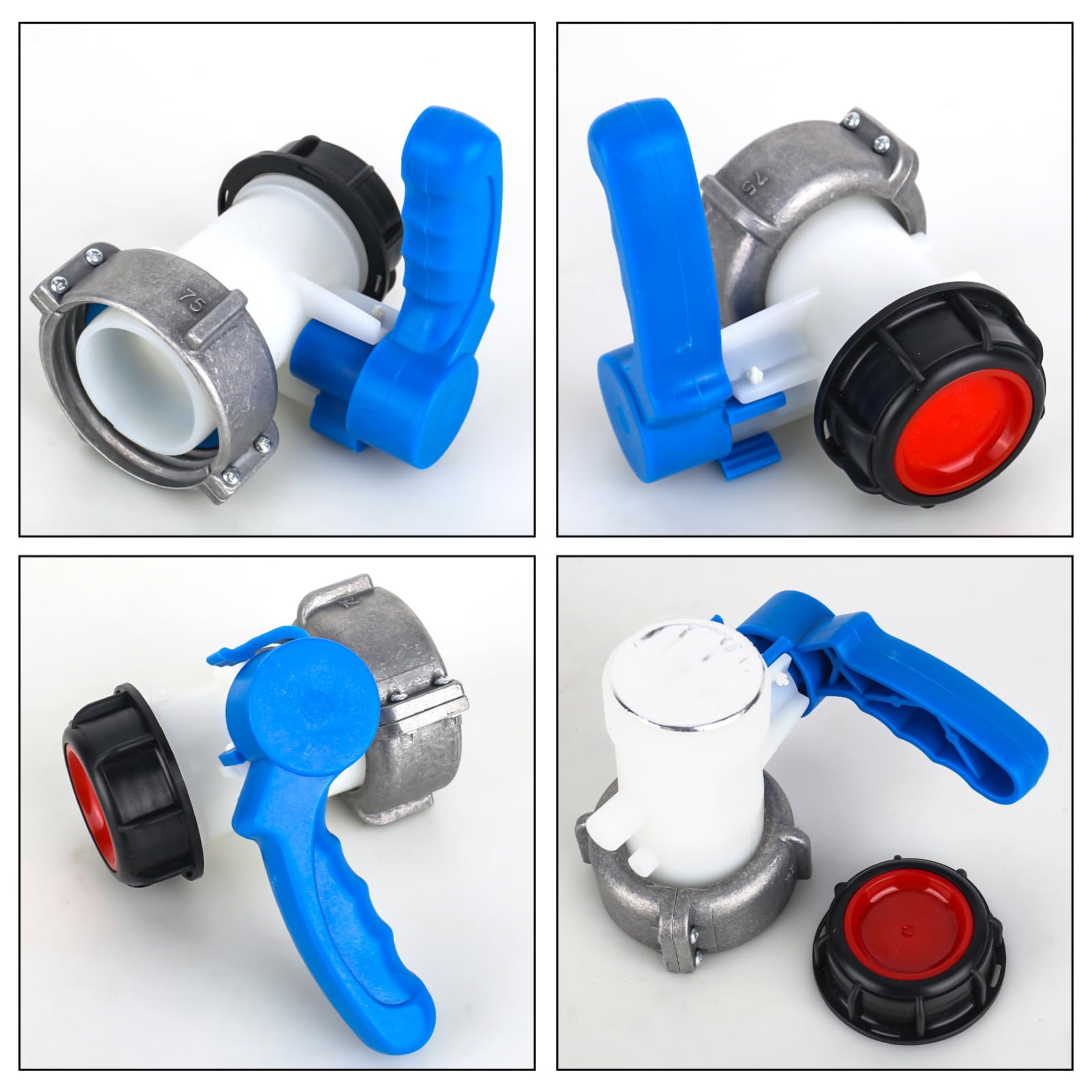 Adapter IBC do zaworu kulowego IBC - DN50 - 75 mm - Akcesoria do zbiornika IBC - Zawór spustowy - Zawór zatrzaskowy do pojemnika IBC, zbiornika wody, zbiornika na deszczówkę