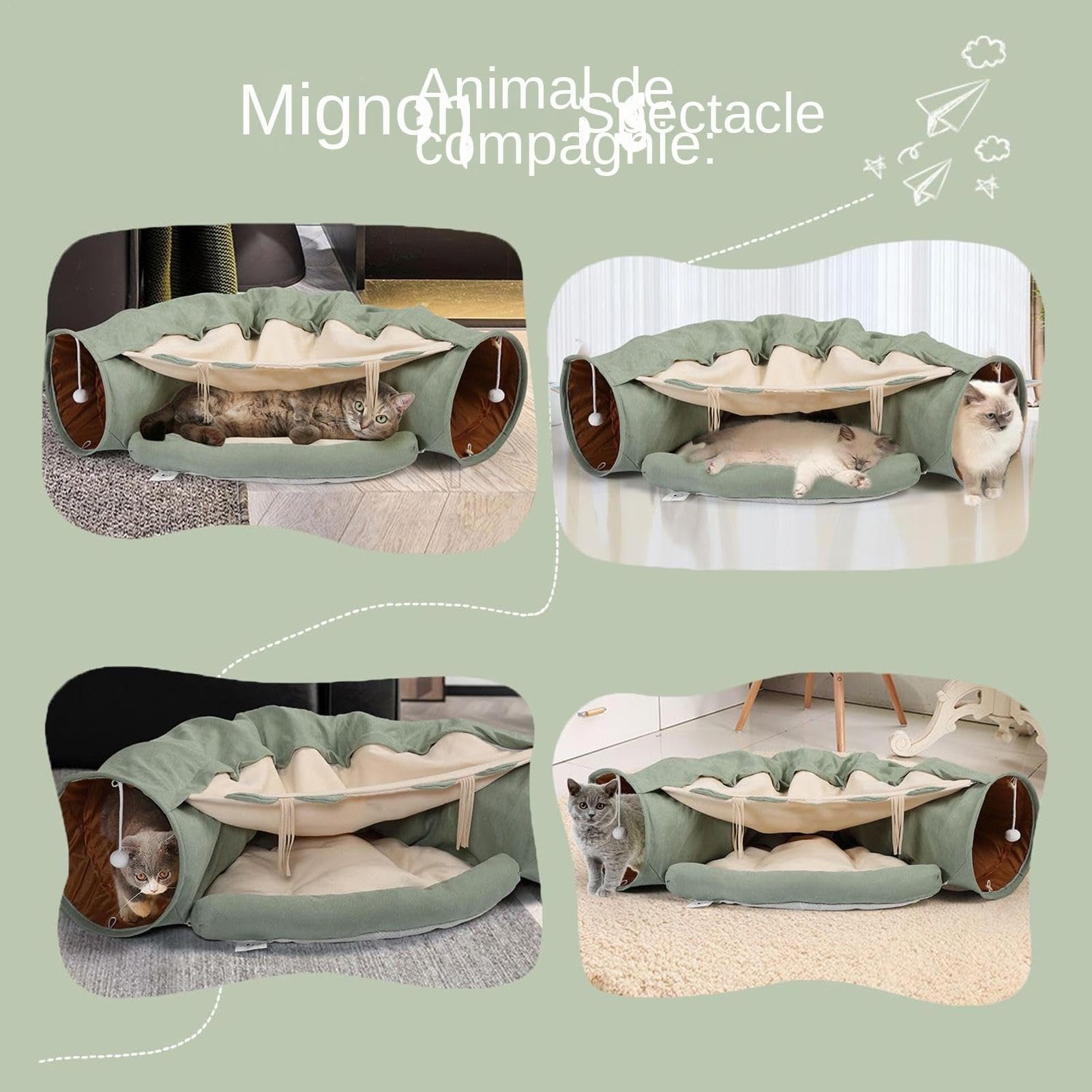 para Gatos, túneles para Gatos de Interior, Juguetes portátiles para | mascotas, de juego suave para gatos, juguetes portátiles para mascotas, cueva multifuncional
