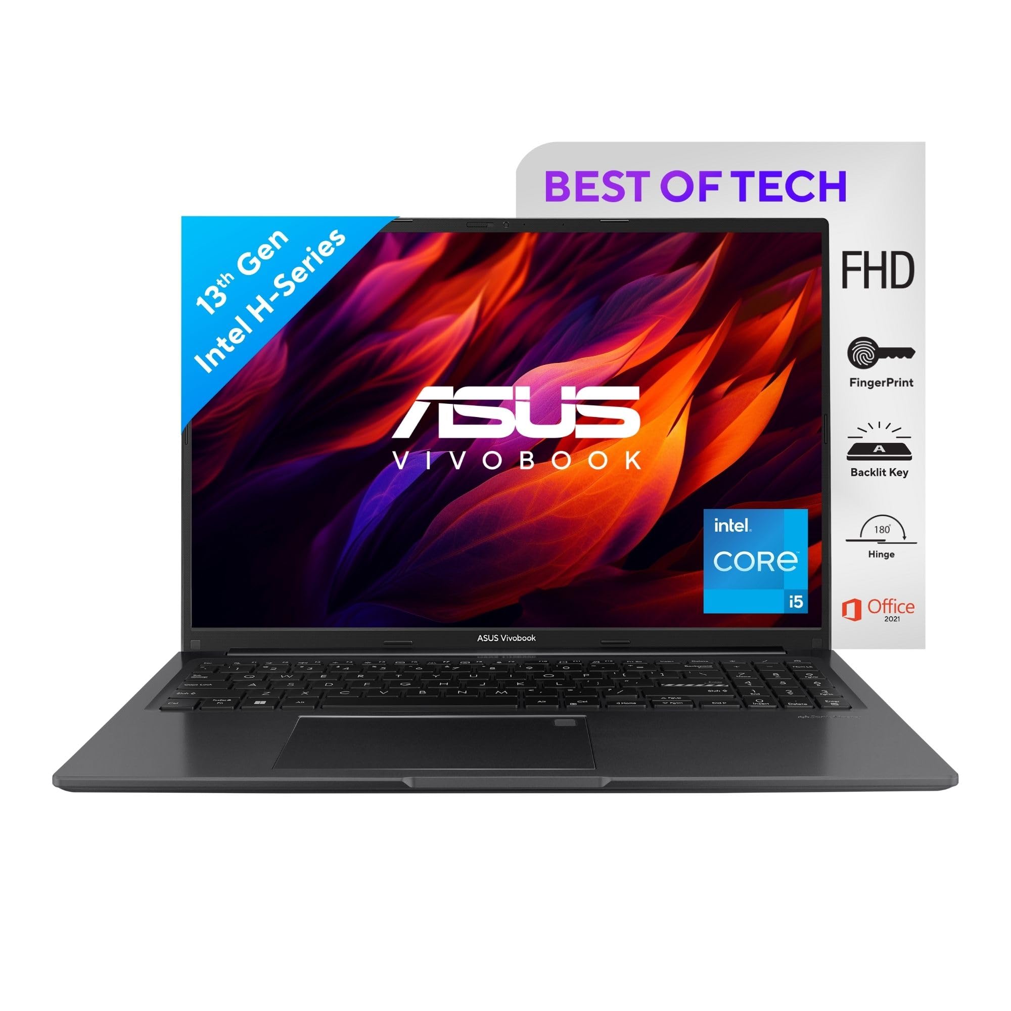 ASUS Vivobook 16, Intel Core i5-13500H, 16" 16:10 60Hz 300nits, (16GB RAM/512GB SSD/Intel Iris Xᵉ Graphics/Win 11 /Office 2021/Backlit/Fingerprint /42WHr Battery/Indie Black/1.88 Kg), X1605VA-MB547WS (B08JCN8956) Amazon Price History, Amazon Price Tracker