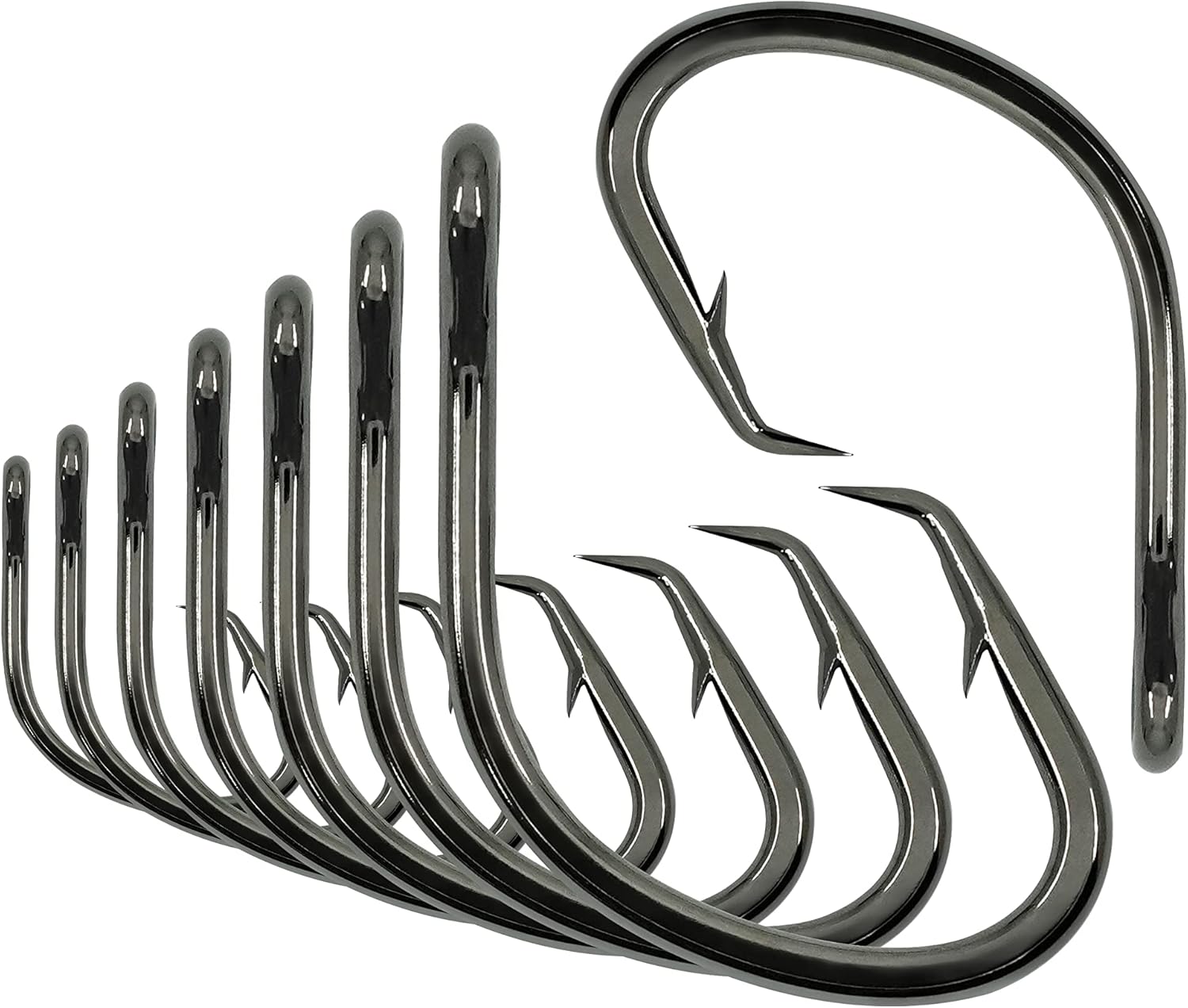 BLUEWING Wide Gap Offset Circle Hook with Big Game Stainless Steel Swivel, Live Bait, Ringed for Freshwater and Saltwater