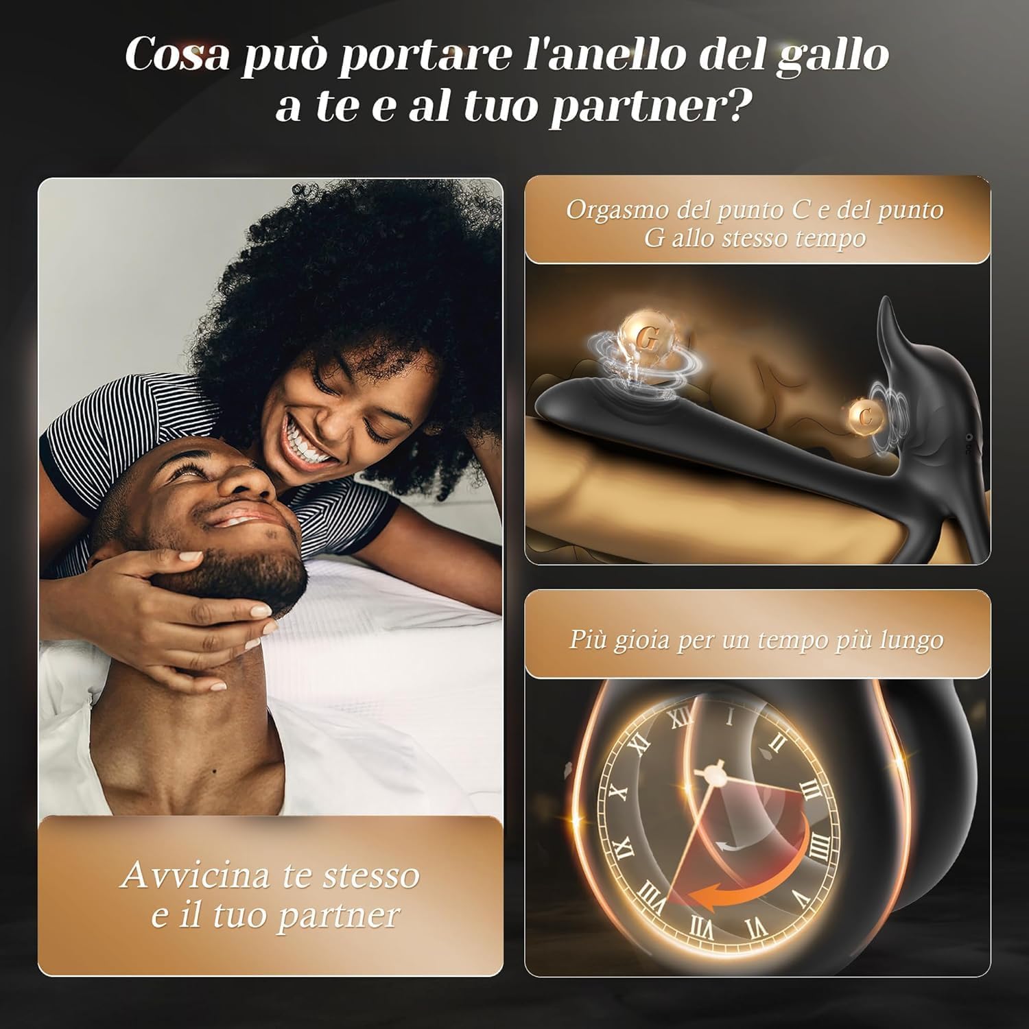 Cacuola Anello Vibrante per Lei e Lui Sex Toys Uomo, 10 Modalità Sexytoysys Uomo Coppia, Vibratore per Uomo con Telecomando, Stimolatore per Clitoride, Anello per Pene da Uomo, Anello Pene Lui Sex Toy