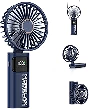 Ventilatore a Mano,Mini Ventilatore Portatile,5200mAh Ricaricabile,Piccolo Ventilatore Tascabile Con 6 Livelli di Velocità,Ventilatore USB Pieghevole a 180° per Casa,Ufficio,Scuola,Esterno, Blu