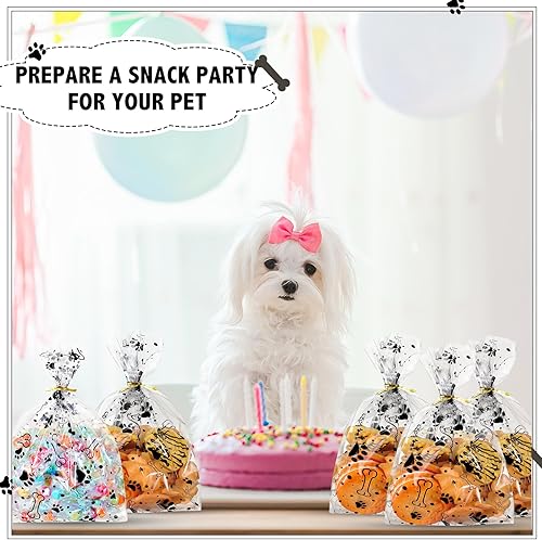 Miniatura 62 de HESTYA 50 bolsas de celofán transparentes de Navidad de 5 x 11 pulgadas, bolsas de almacenamiento con patrón de bloque para dulces para regalos