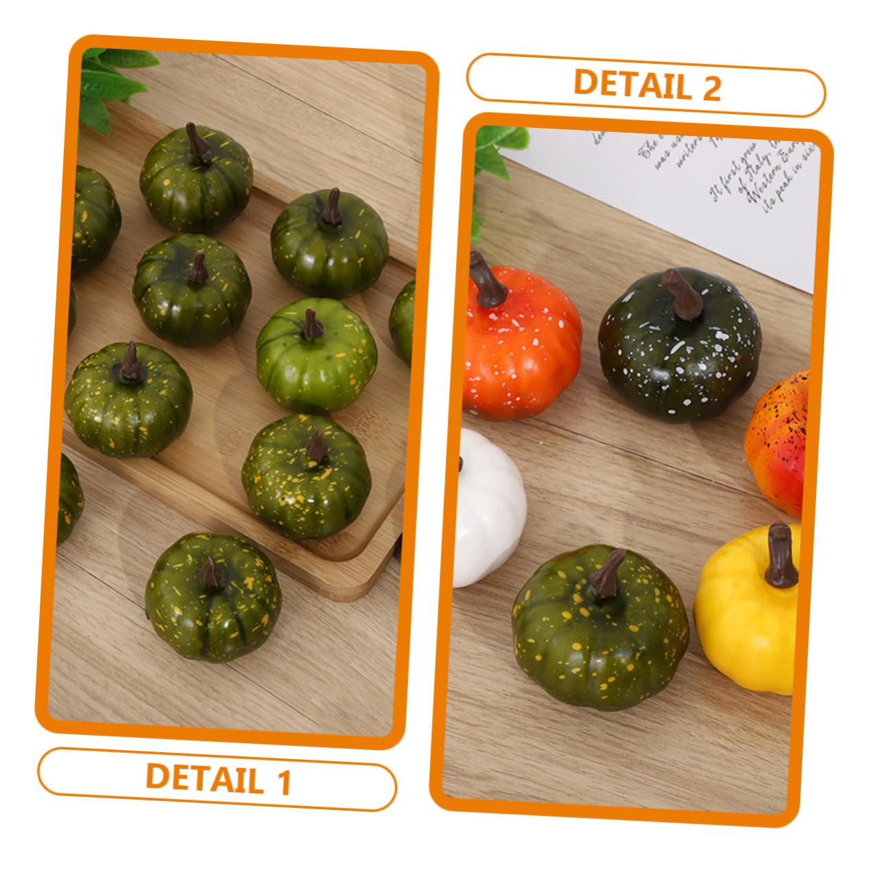 18 Stück Teiliges Künstlicher Kürbisse für Halloween Dekoration für Fotorequisiten Tischdekoration und DIY Projekte Leicht und Bruchsicher
