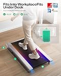 UREVO CyberPad Smart Walking Pad with 14% Auto Incline, Slim Under Desk Treadmill for Office Fitness, Brushless Motorized, Elegant Speed Lights, Spacious Surface, Digital Controller, AI-Powered App