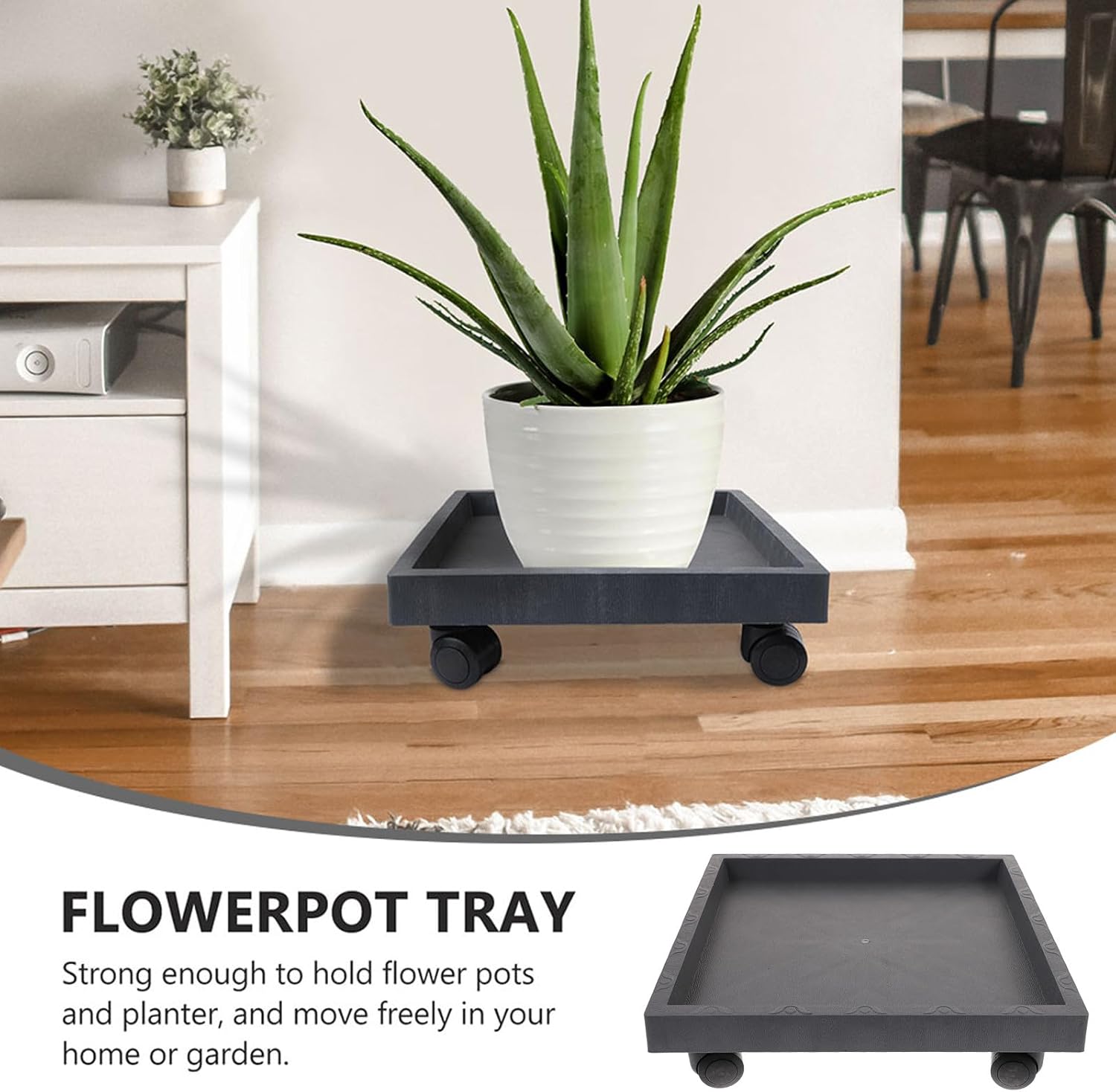 Thickened Plastic Flower Pot Stand with Rotating Wheels Mobile Planter Holder Tray for Indoor Outdoor Use Versatile Bonsai Shelf and Pot Base for Garden Patio Balcony