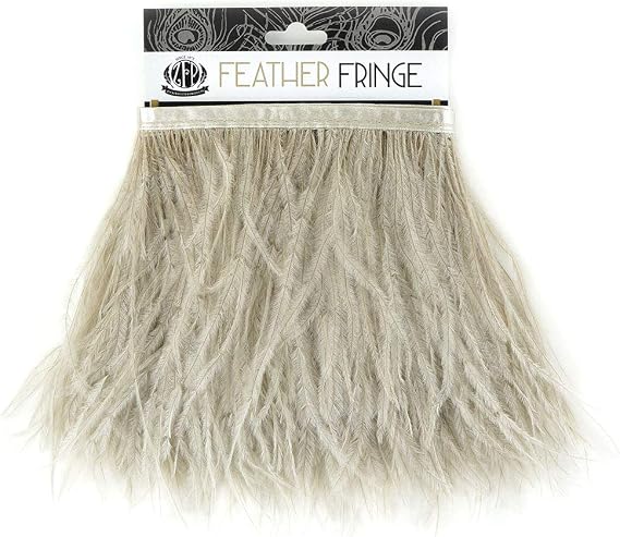 ZUCKER Ostrich Feather Fringe 1PLY 1yd Oatmeal