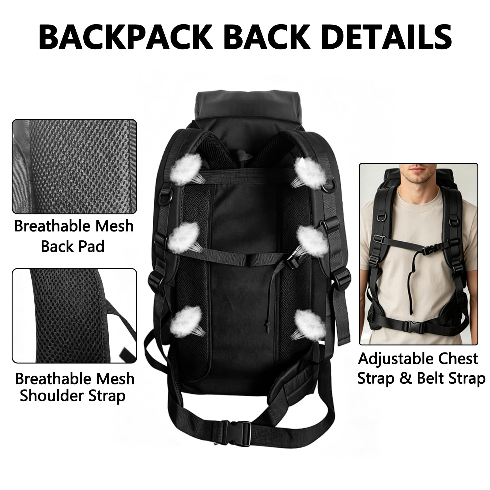 Zaino da trekking da 80 l, impermeabile, da campeggio, per uomini e donne, resistente, in tessuto Oxford 900D, grande zaino tattico militare per arrampicata all'aperto, zaino con zaino in
