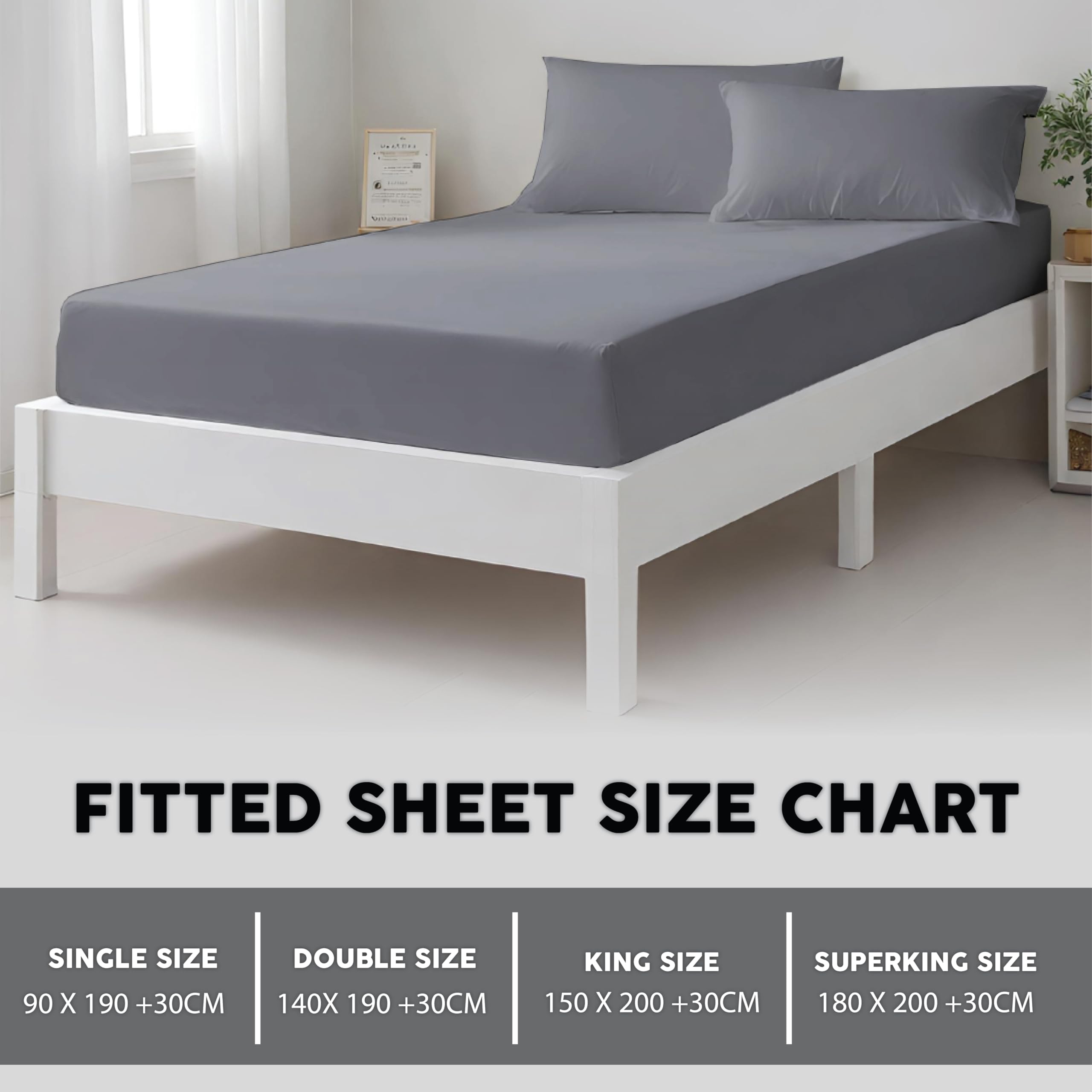 Funky Gadgets Double Fitted Sheet, Grey - Image 3