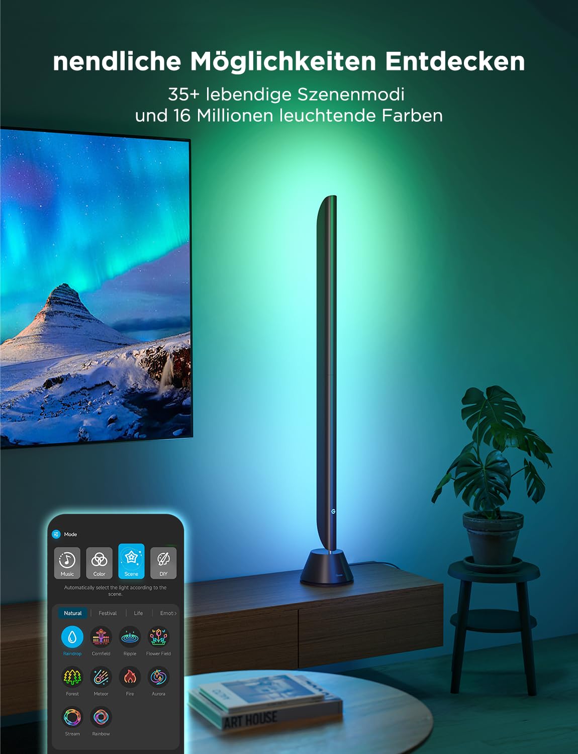 Govee LED Lightbar, 31 Zoll RGBIC TV Lichtleiste, TV Backlight for 70-85 Inches Fernseher, Light Bar für Dekoration, Funktioniert mit Alexa und Google Assistant, 2 Packung