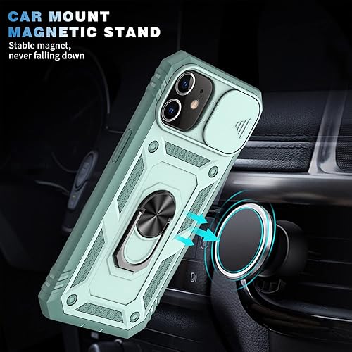Miniatura 6 de Funda para iPhone 11, a prueba de golpes, resistente a los impactos, con lente deslizante protectora para iPhone 11 (6.1 pulgadas) (verde)