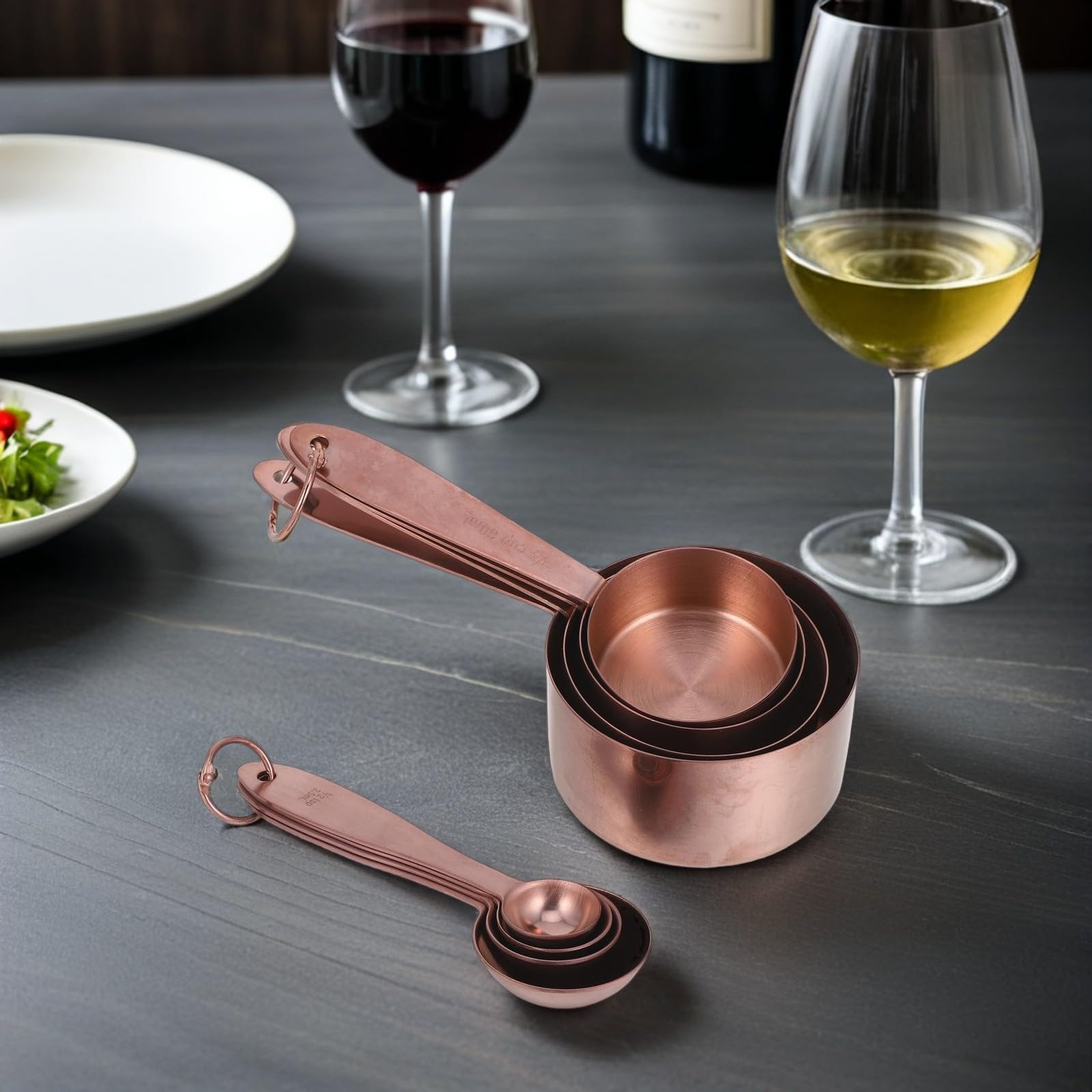 Set de Cuillères Doseuses Multifonctions en Acier Inoxydable 8 Pièces Graduation Précise Design Ergonomique pour Mesurer Café et Pâtisserie