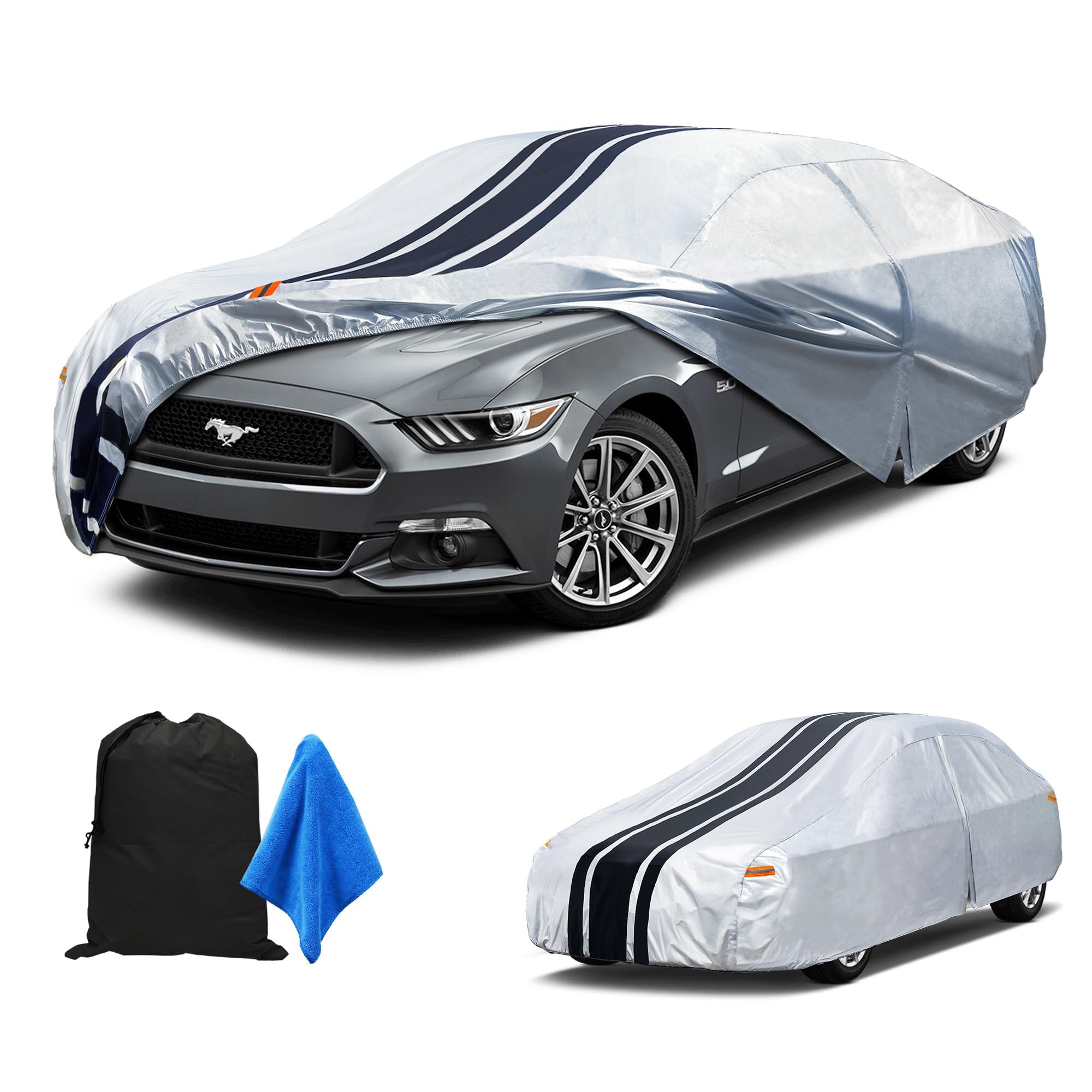 2025 Upgrade 10-Layer Car Cover Waterproof All Weather for Automobiles Outdoor Full Cover Snow Sun UV Protection Custom