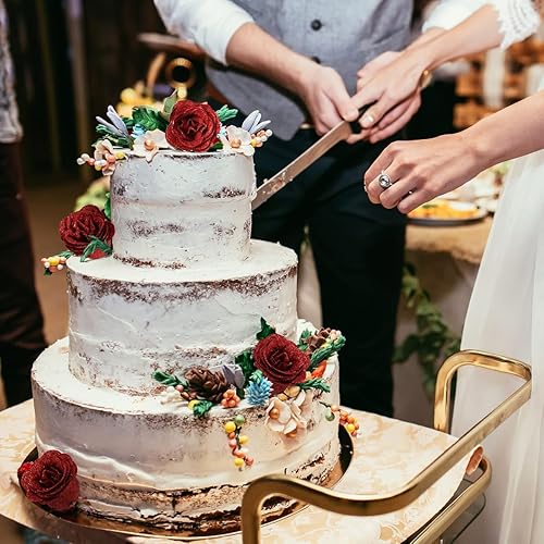 Miniatura 4 de Rosas artificiales con tallos, 30 rosas rojas con purpurina, rosas artificiales de seda para manualidades, ramo de boda, decoración del hogar (rojo)