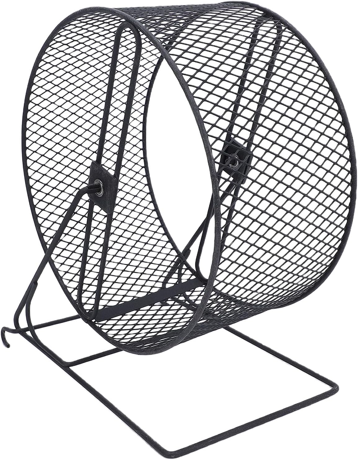 Hamster Exercise Wheel with Stand, Iron Running Wheel for Squirrels Sugar Gliders Hedgehogs, Quiet Pet Exercise with Nail Grinding Feature, Small Animal Workout