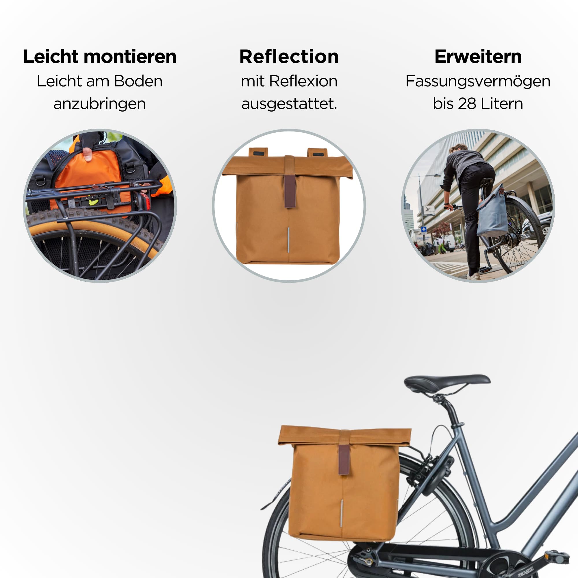 Basil Sacoche V&eacute;lo Double Imperm&eacute;able Urban Load Sur Porte Bagages - Schwarz / 53L