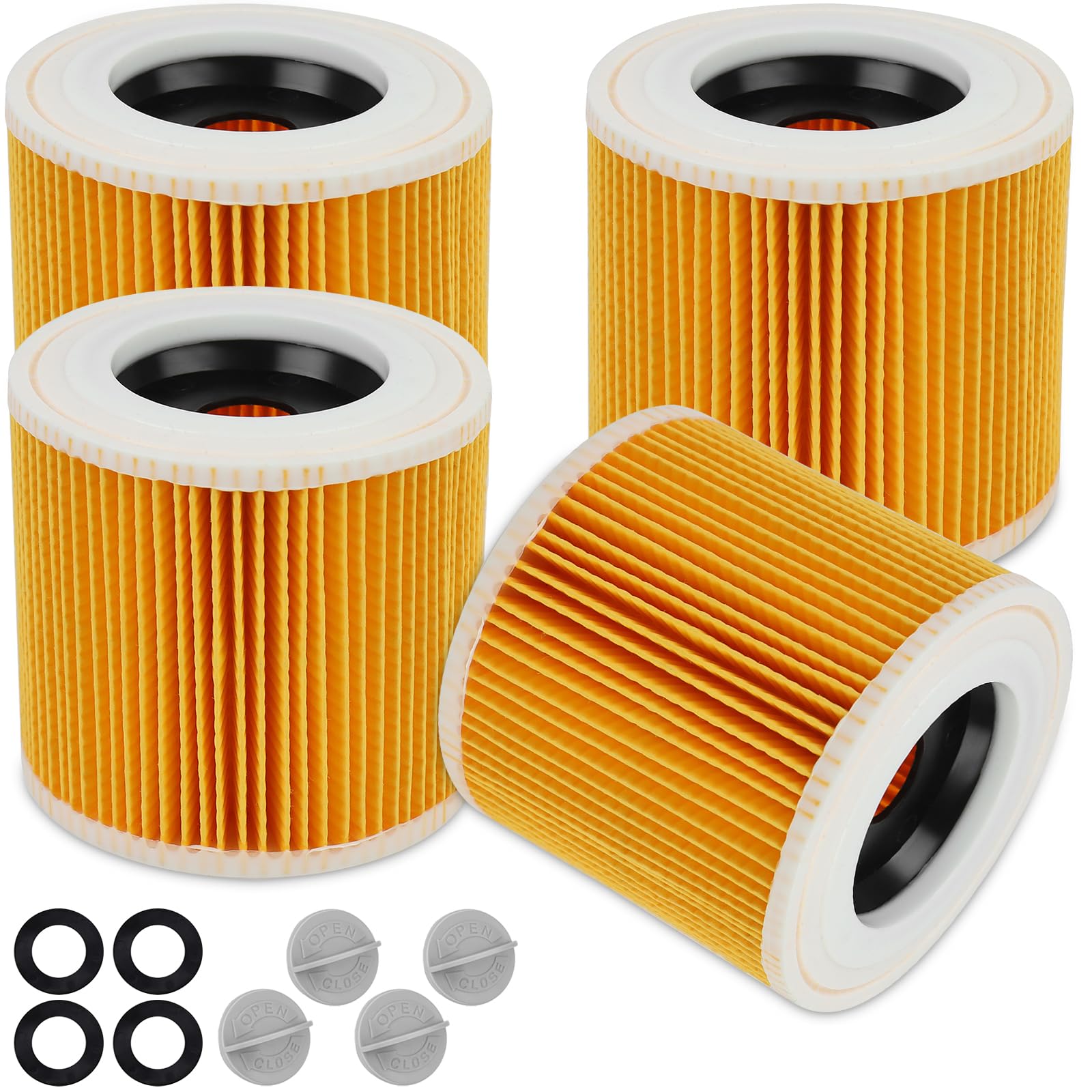 2 Filtro de Cartucho, Filtro Karcher WD3 Compatible con Aspiradoras Kärcher WD3, WD2, WD1, MV3, MV2, A, K, KNT, NT, SE, VC, Reemplaza 6.414-552.0, para 2 Tornillos de Fijación para Alérgicas — view 8