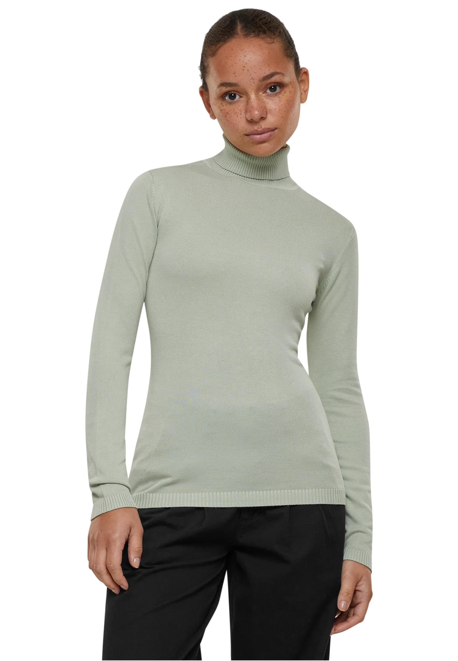 Urban Classics Women's Ladies Knitted Turtleneck Sweater Sweatshirt, Softsalvia,