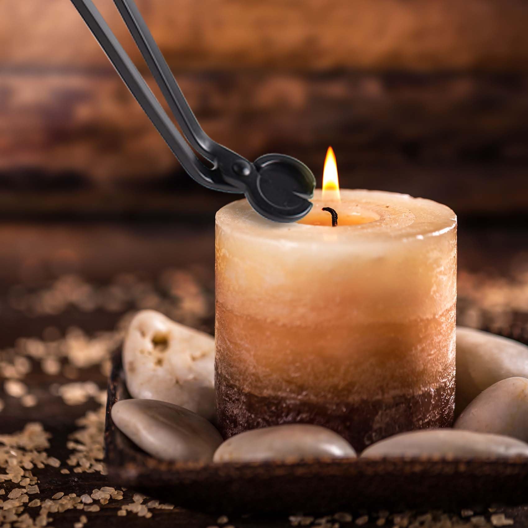 Stoppino Candele Coupe-mèche Faumsut - Ciseaux à Bougie Inox Rose Gold - 17.5cm - Accessoire Bougie Parfumée Entretien Bougie