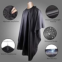 Vista 5 de Delkinz Barber Cape with Adjustable Snap Closure waterproof Hair Cutting Salon Cape for Unisex, Perfect for Hairstylists
