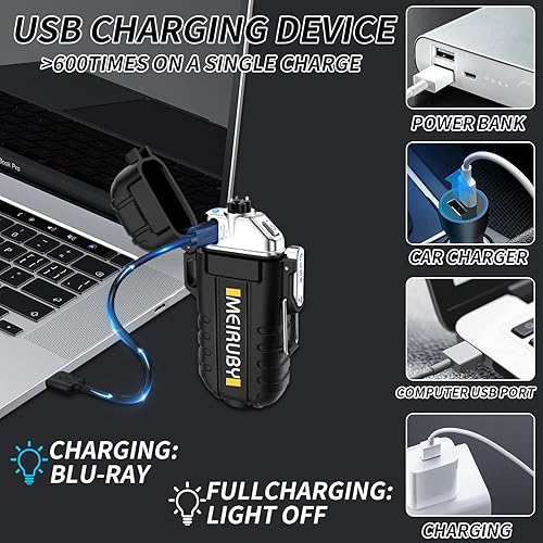 Miniatura 6 de MEIRUBY Encendedor eléctrico para velas, encendedor de campamento, encendedor recargable con funda de repuesto para uso familiar al aire libre