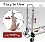 Folding Hand Truck, 400 LBS Capacity, 2-in-1 Convertible Utility Dolly & Platform Cart, Aluminum Alloy & Carbon Steel, 360° Swivel Wheels, Silver