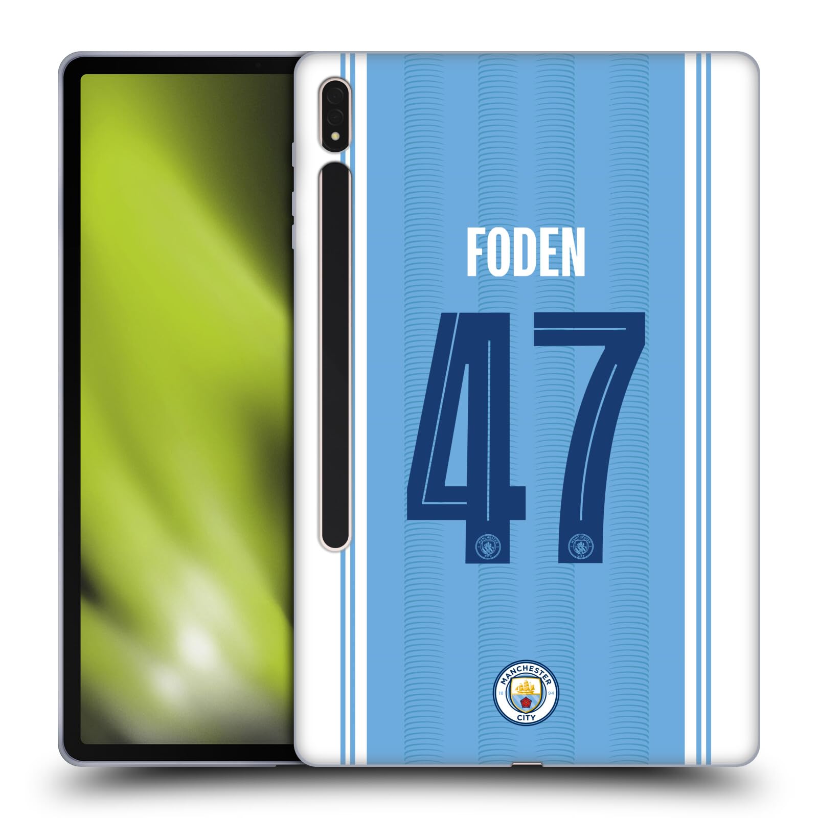 Head Case Designs Officially Licensed Manchester City Man City FC Phil Foden 2023/24 Players Home Kit Soft Gel Case Compatible with Samsung Galaxy Tab S8 Plus