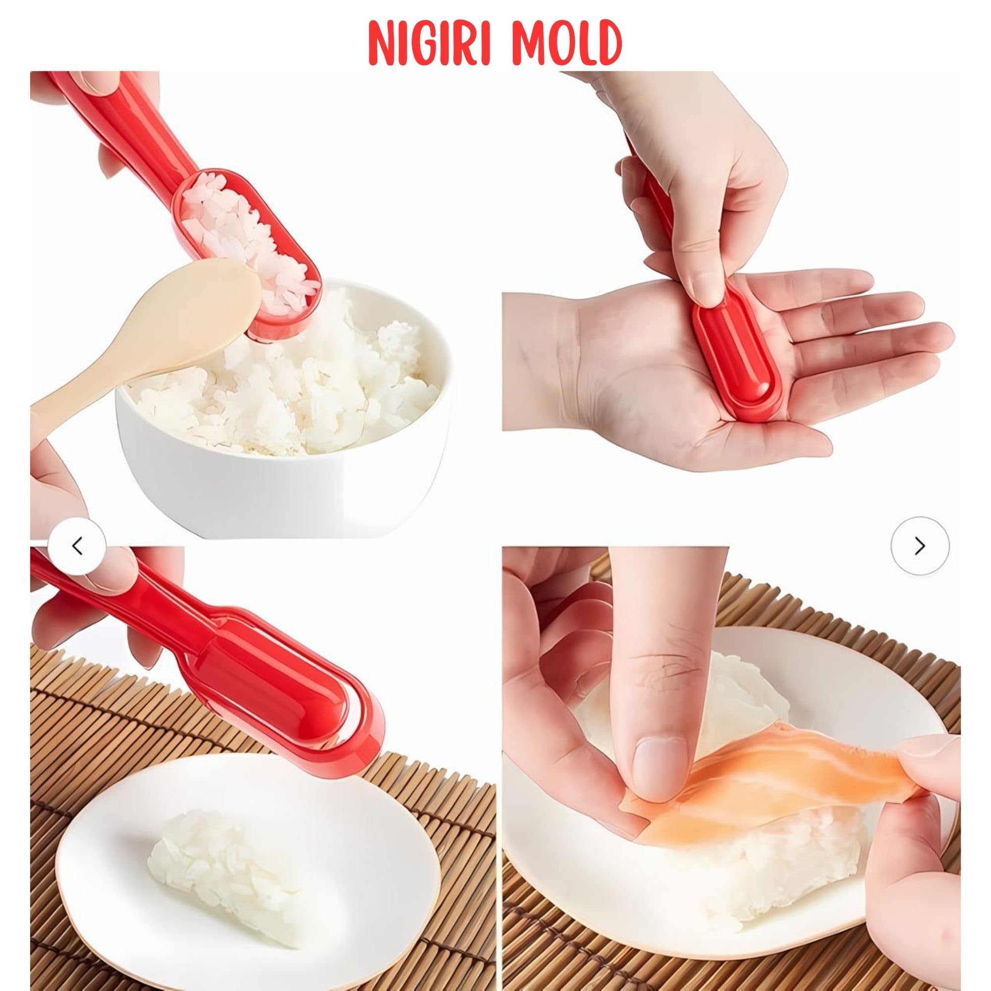 Kit sushi complet - Sushi maker - Appareil pour fabrication sushi - Coffret avec natte en bambou, couteau japonais, moule onigiri, moule sushi, moule maki - Idée cadeau homme femme