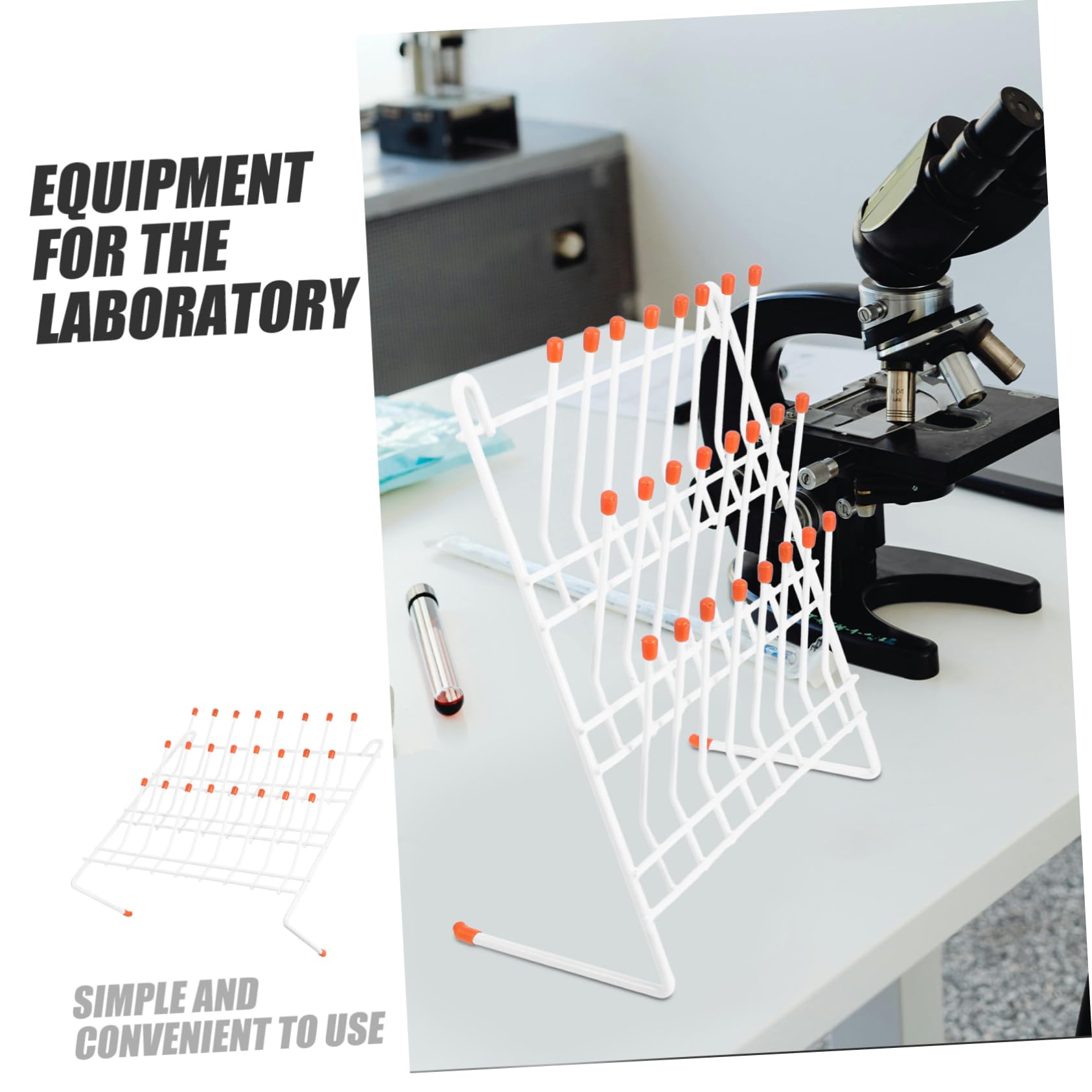 Cabilock Rejilla de Secado de Tubos de Ensayo de Hierro white para Laboratorio, Soporte Ligero y Fácil de Transportar para Universidades y Entidades Industriales
