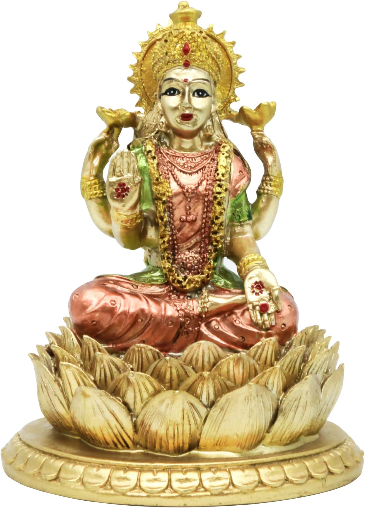 BangBangDa Hindu Goddess Lord Laxmi Statue - Lakshmi Statue Indian God Home Office Temple Mandir Puja Items India Idol Figurine Murti Pooja Diwali Gifts Yoga Zen Altar Shrine Ornament
