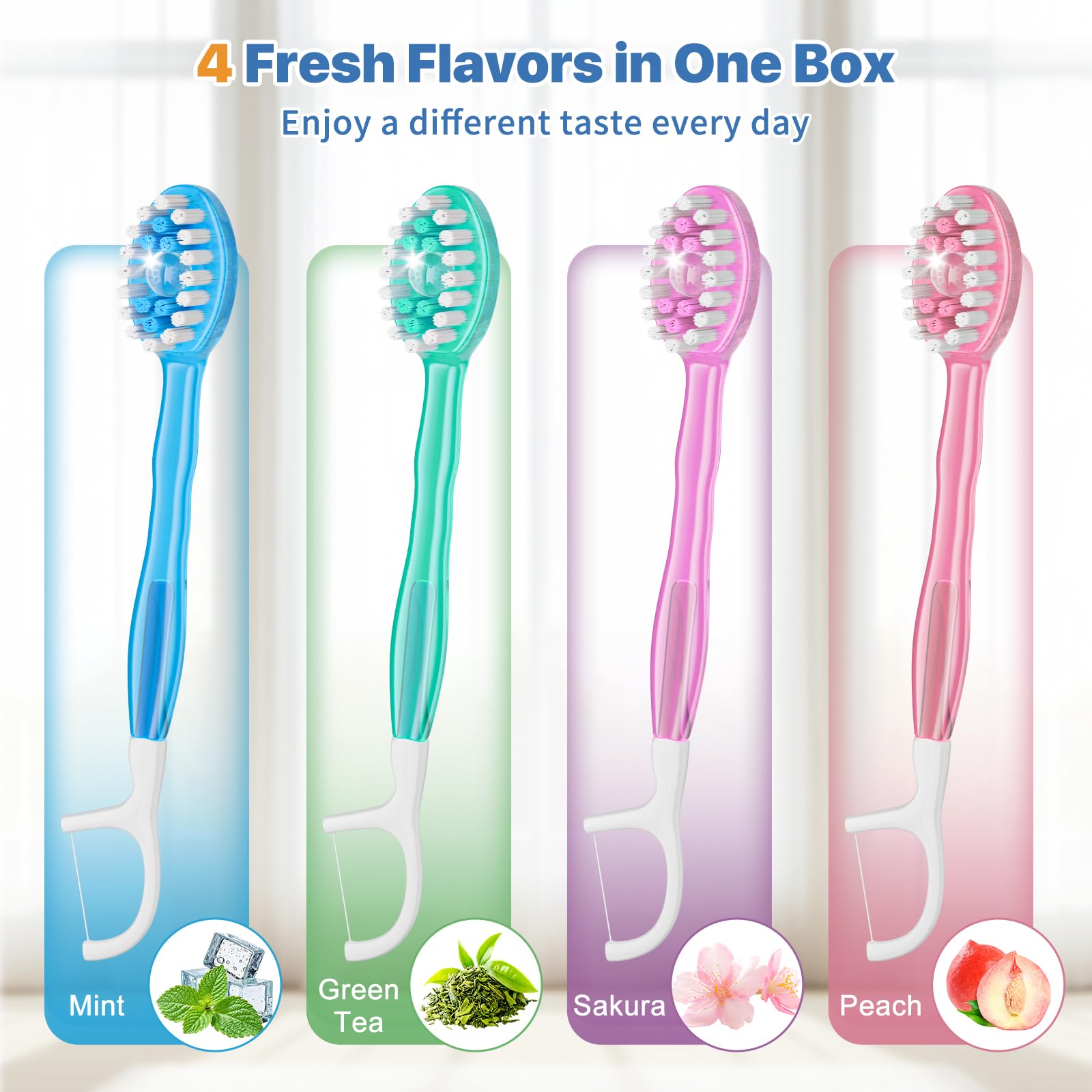 Spazzolino da denti usa e getta 5 in 1 con dentifricio (confezione da 70), mini spazzolini da viaggio con setole morbide, filo interdentale, stuzzicadenti e raschietto per lingua, senza