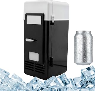 USB Fridge Cooler Compact Food Storage Appliance with Heating Function | USB Powered Personal Cool Box For Students, Teenagers, Boys And Girls, Family Movie Night, Student Room, Bedroom,