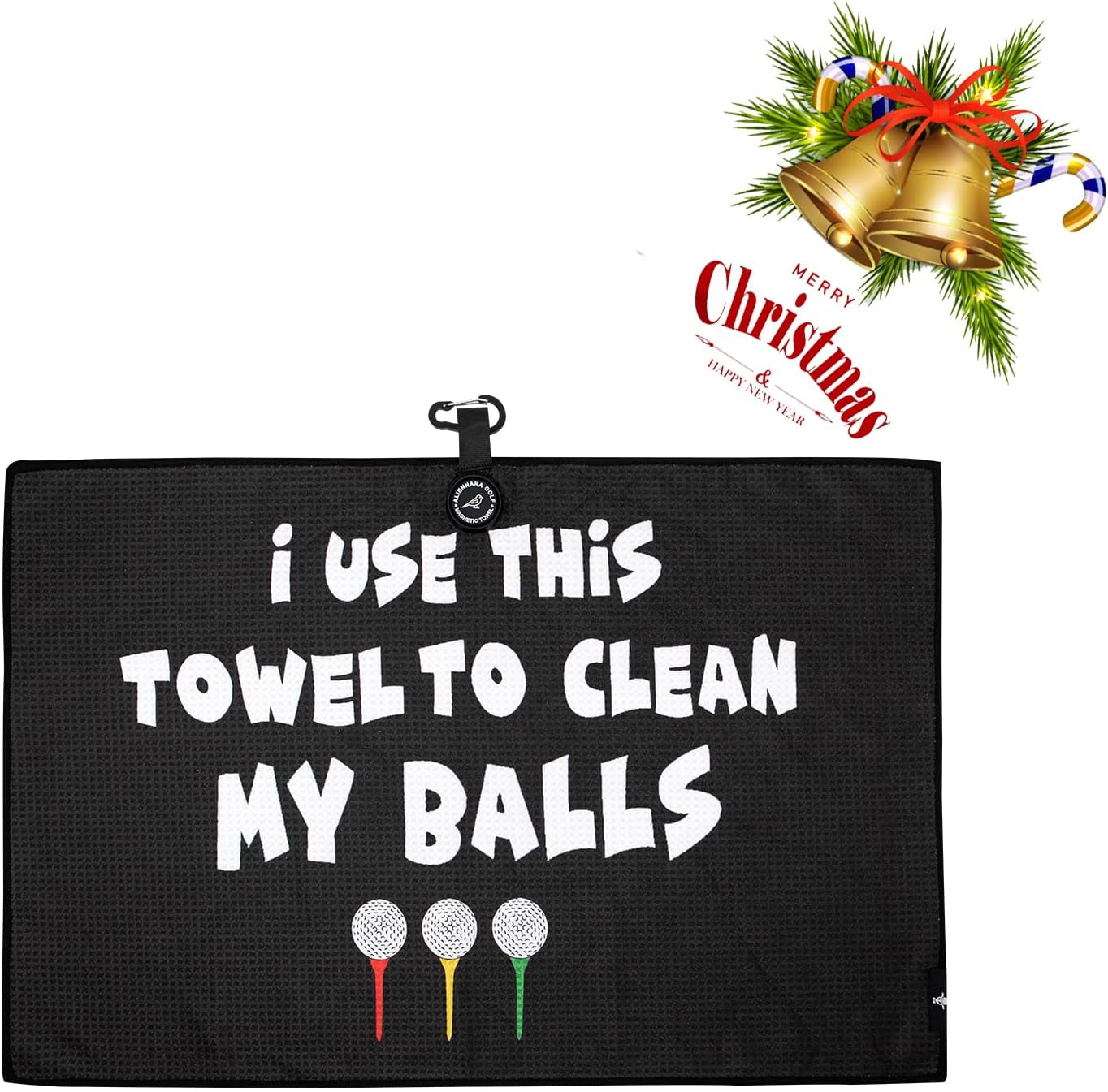 Aliennana 磁気ゴルフタオル マイクロファイバーワッフルデザイン クリップ付き 工業用強度マグネット ゴルフバッグ カート