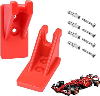 Vertical Wall Mount Compatible with Lego Technic Ferrari SF-24 F1 Car-42207 | 2Pcs Car Display Wall Bracket w/Wall Anchors&Screws,for Lego Technic Ferrari SF-24 Formula 1 Car-42207,Sturdy Wall Mount Hook