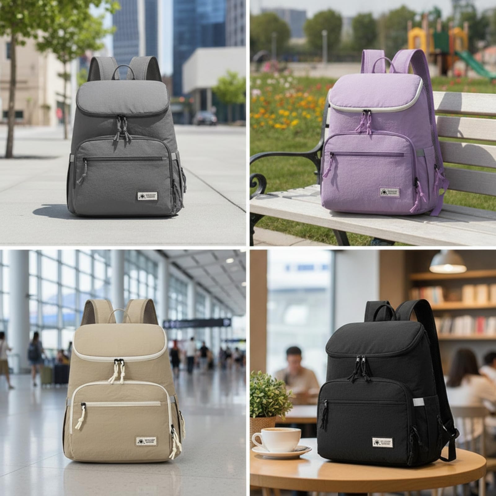 Zaino Fasciatoio Strutturato Borsa Fasciatoio Facile da Pulire Borsa con Tasche Laterali per Mamme, Tempo Libero, Array, Color Kaki