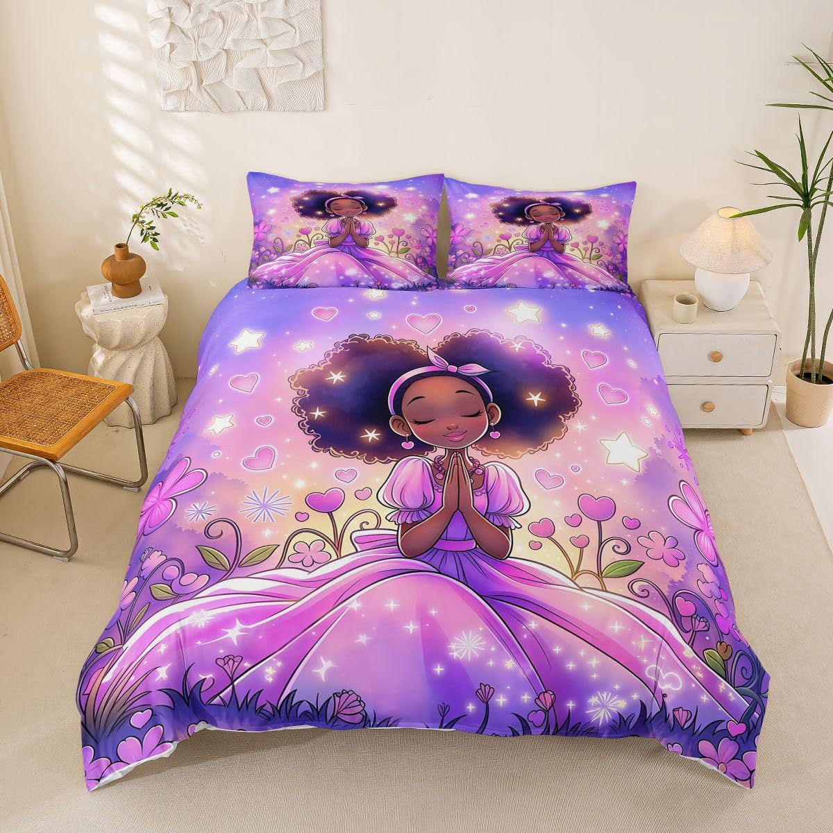 Homewish Copripiumino per letto super king size con 2 federe, motivo
