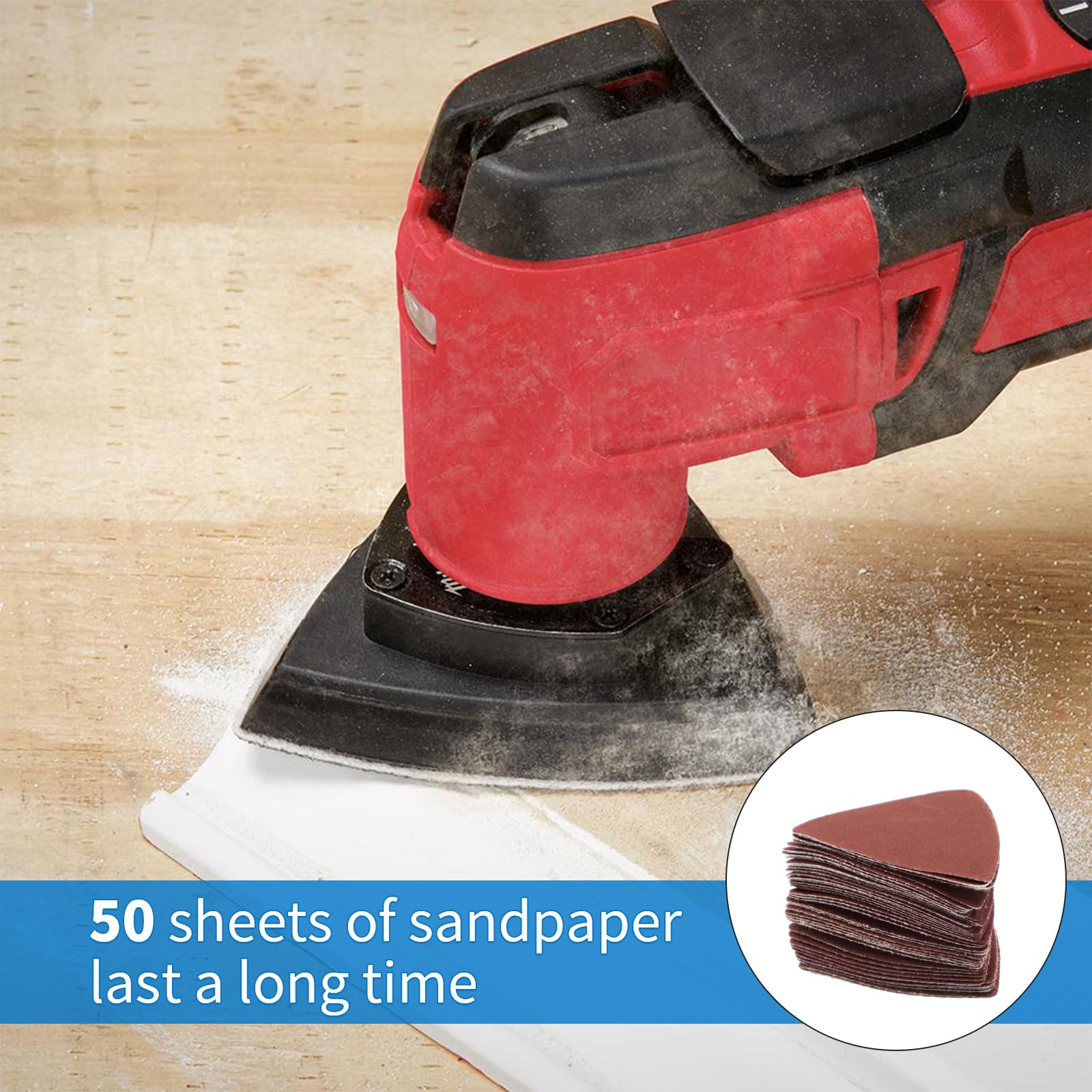 53-tlg. Schleifset Für Multitool - Dreieckige Schleifplatten Mit Schleifpapier