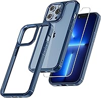 Vista 1 de TAURI - Funda 3 en 1 diseñada para el iPhone 13 Pro Max, con 2 paquetes de protector de pantalla de vidrio templado + 2 paquetes de protector