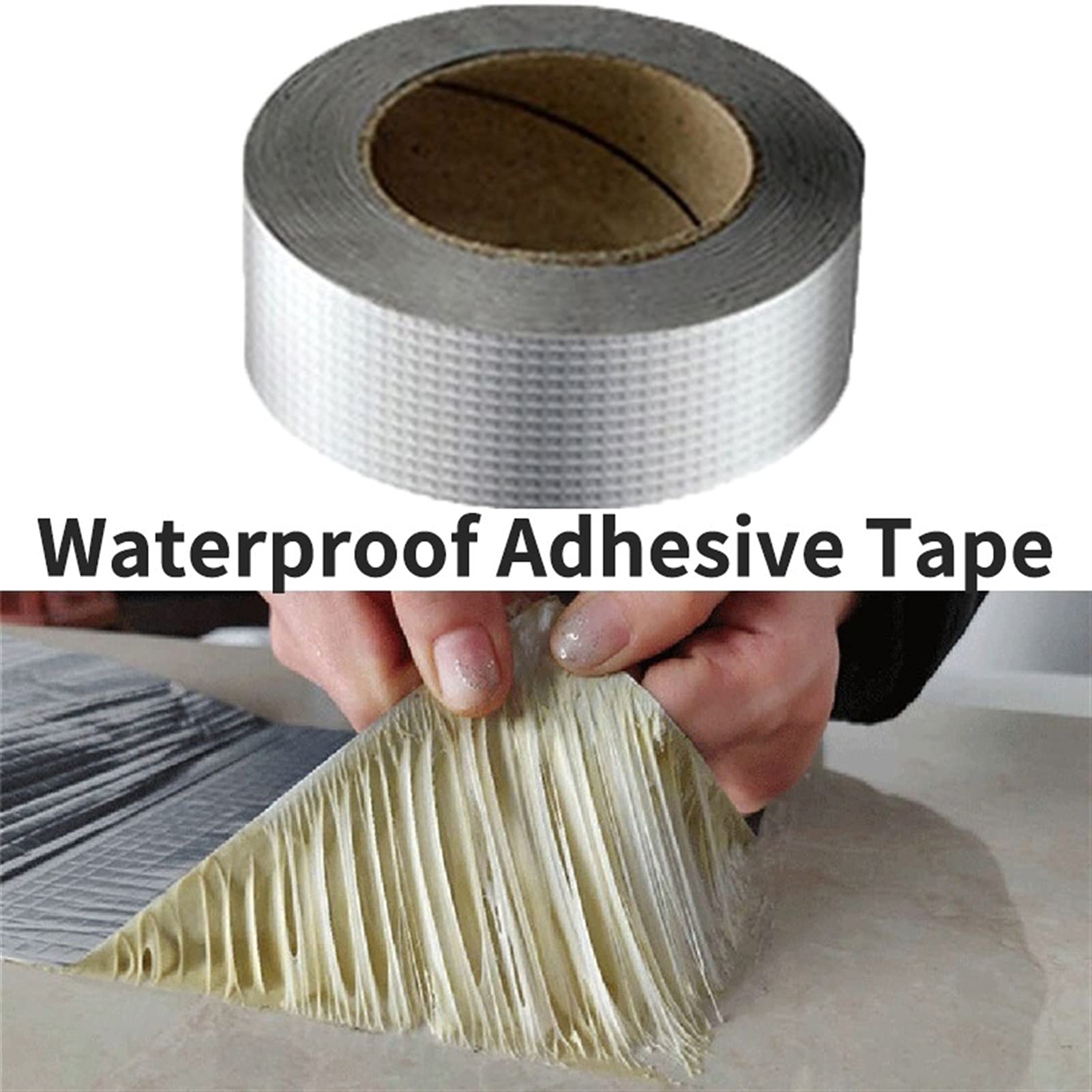 Nastro Adesivo in Foglio di Alluminio-Nastro Adesivo Impermeabile Super Repair Crack Sigillato Nastro butilico Impermeabile Nastro for Strumenti di Riparazione Domestica(5cm*10m)