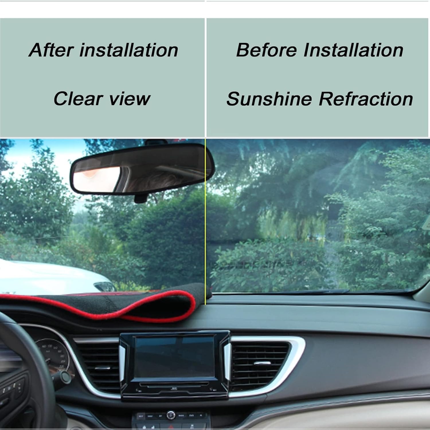 Dash Mat Cover Custom Interior Center Console Compatible with Nissan Rogue S SV SL SUV 2021 2022 Dashboard Accessories(Without HUD Black Trim)