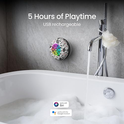 Miniatura 3 de iJoy Disney Mickey Mouse and Friends - Altavoz de ducha LED Bluetooth - Altavoz a prueba de salpicaduras con controles táctiles + 5 horas de