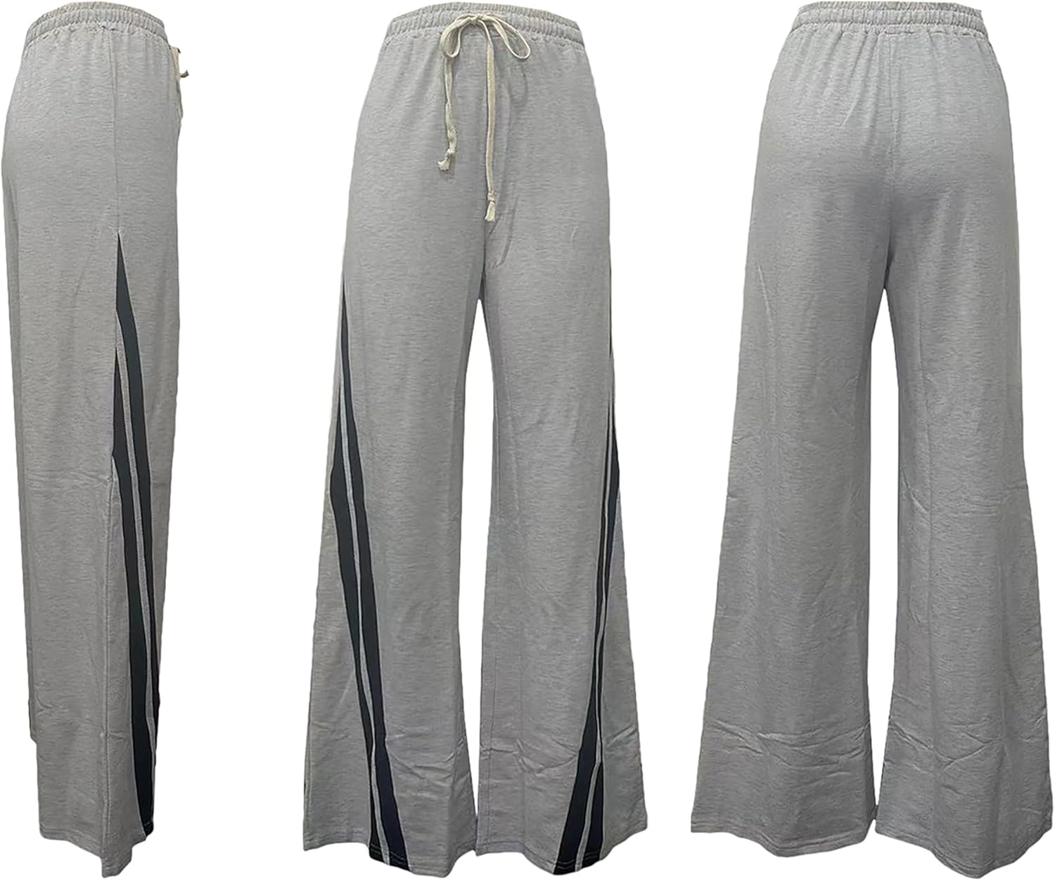 Voghtic Wide Leg Sweatpants Women Striped Drawstring Hight Waisted Loose Casual Pants Lounge Baggy Jogger Track Trousers - Image 5