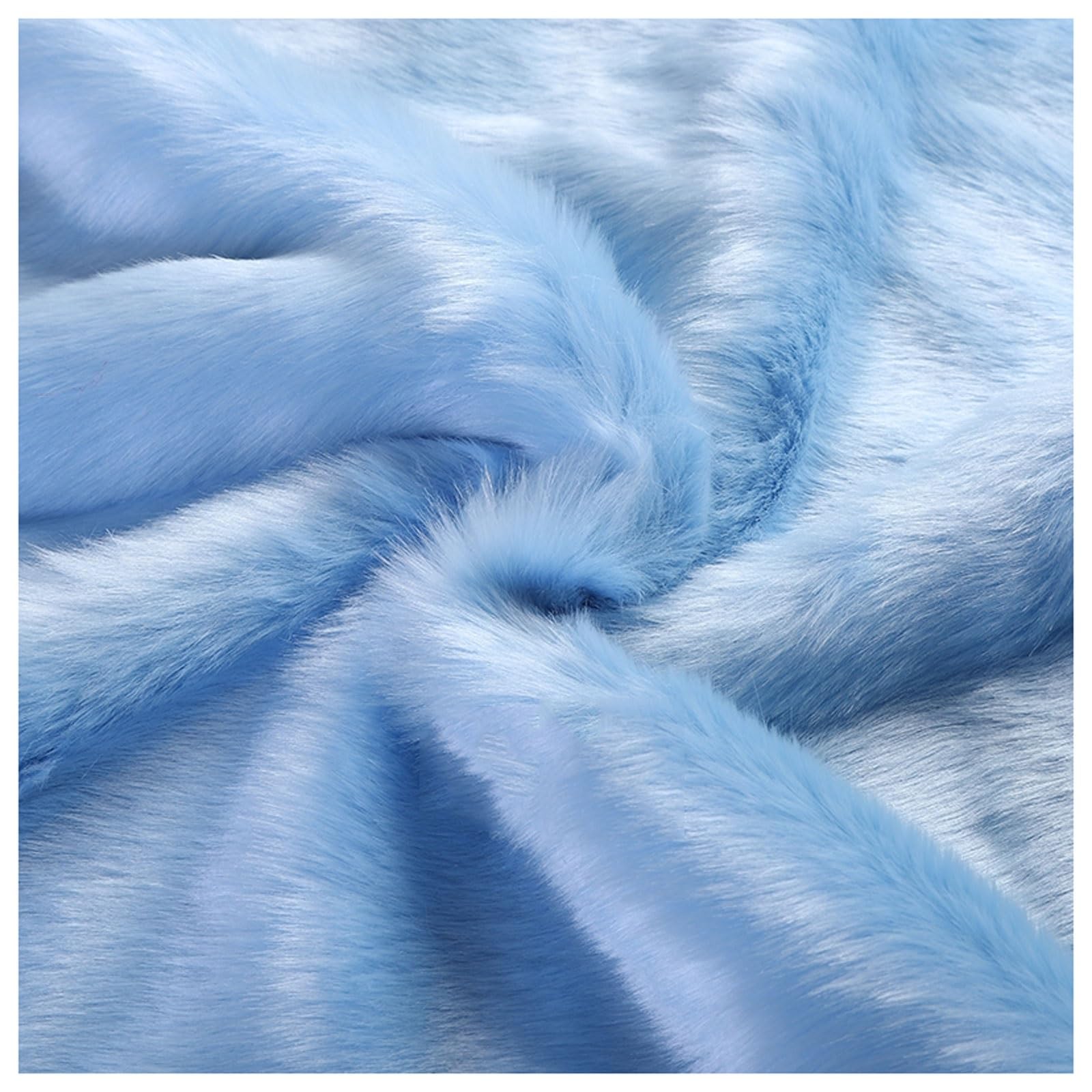 Faux Fur Plush Shaggy Faux Fur Fabric 2.8cm Long Pile Fur Fake Fur Materials, Soft and Fluffy Craft Fabric, for DIY Arts, Crafts, Apparel, Costume, Rug, Accessories, 50x20cm/50x180cm (Color : Blue 1 โ image 1
